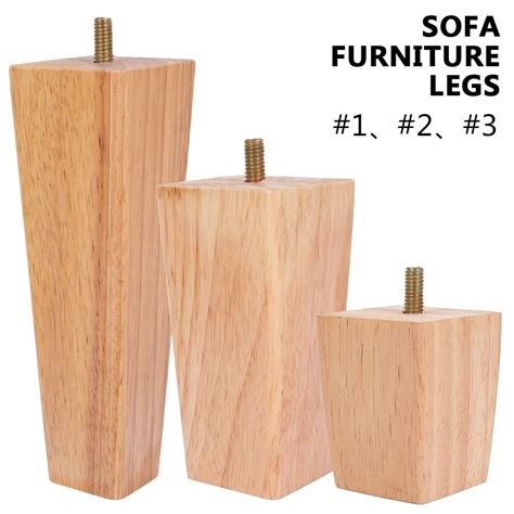 Willstar 4PCS Furniture Legs Square Solid Wood Couch Legs Replacement ...