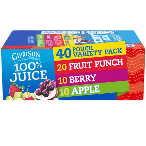 Buy Capri Sun 100% Fruit Punch, Berry & Apple Juice Variety Pack Ready ...