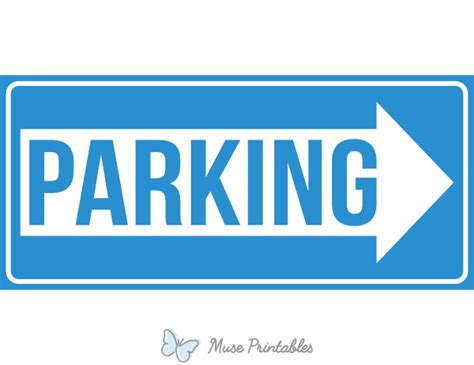 Printable Parking Right Arrow Sign