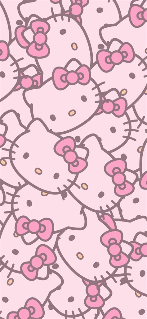 Hello Kitty Face Pattern Wallpaper - Hello Kitty Aesthetic Wallpaper ...