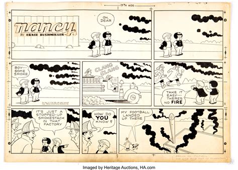 Ernie Bushmiller Nancy Sunday Comic Strip Original Art dated | Lot ...