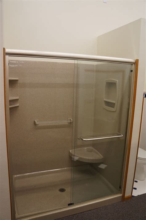 42" wide X 60" Onyx Shower in the Cappuccino color with a sliding glass ...