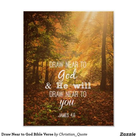 Draw Near to God Bible Verse Poster | Zazzle | Bible verse posters ...