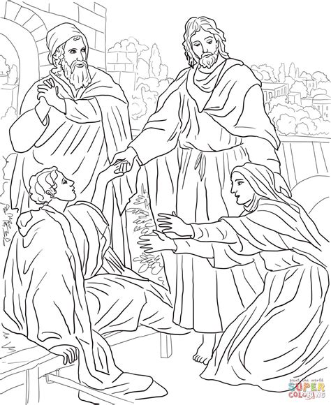 Jesus Raises Lazarus Coloring Page - Coloring Home