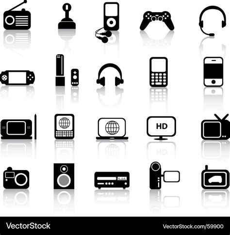 Electronics silhouettes Royalty Free Vector Image