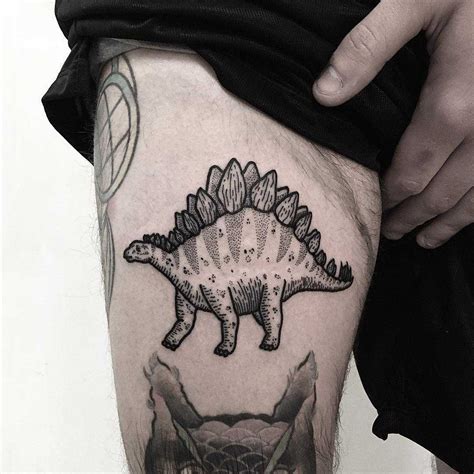 Stegosaurus Outline Tattoo