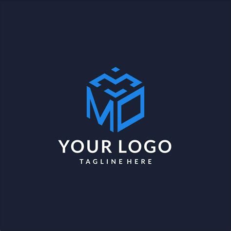 MO logo hexagon designs, best monogram initial logo with hexagonal ...