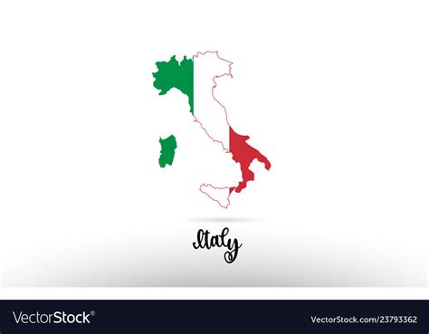 Italy country flag inside map contour design icon Vector Image