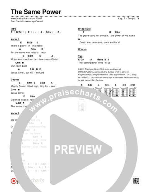 The Same Power Chords PDF (Ben Cantelon / Worship Central) - PraiseCharts