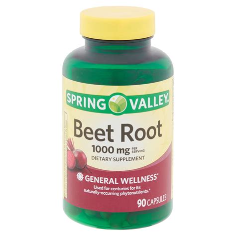 Spring Valley Beet Root Dietary Supplement, 1000 mg, 90 count - Walmart ...