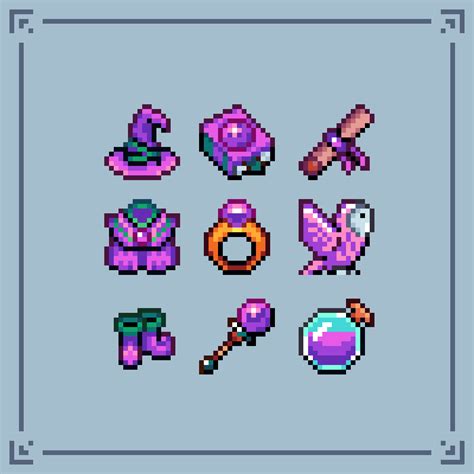 Wizard Icon Set - 77 unique 16x16 pixel art icons - Release ...