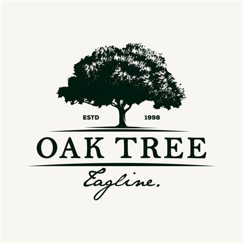 Vintage Oak Tree logo design template illustration 7993733 Vector Art ...