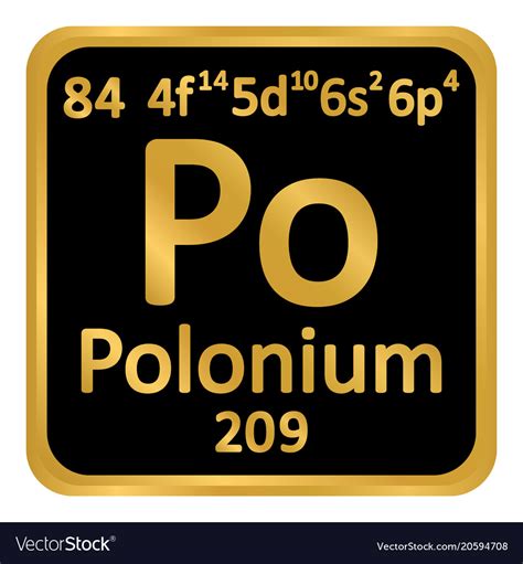 Periodic table element polonium icon Royalty Free Vector