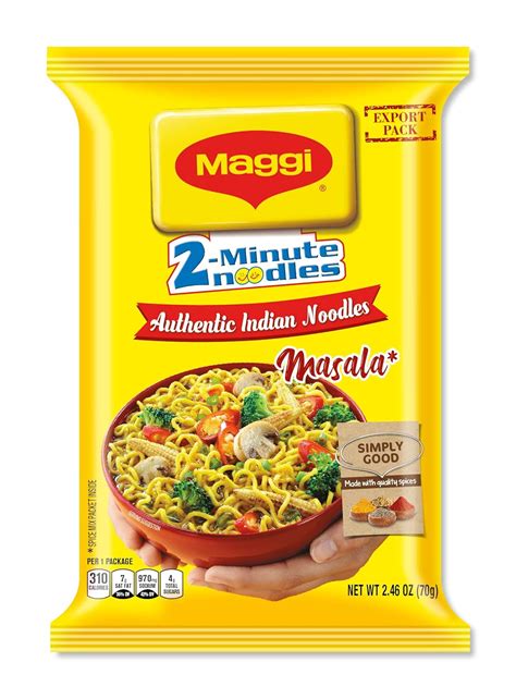 Buy Maggi Masala 2-Minute Noodles India Snack - Largest Pack 2.46 Ounce ...