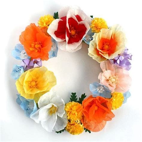 tissue paper flower wreath | Paper flowers, Tissue paper flowers, Paper ...