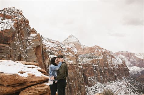 How to Have a Winter Adventure Session in Zion National Park | Natalie ...