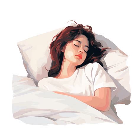 Minimalistic Illustration of a Sleeping Girl on Bed - Free Image - Imgenic