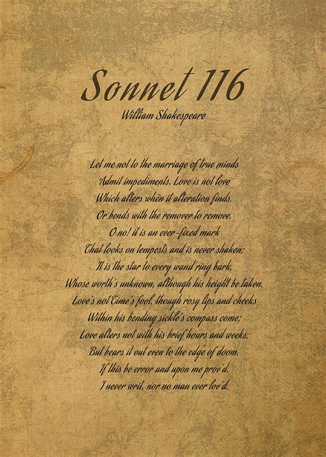 Mittelalterlich Verbieten Seitwärts shakespeare sonnet 116 Peave ...