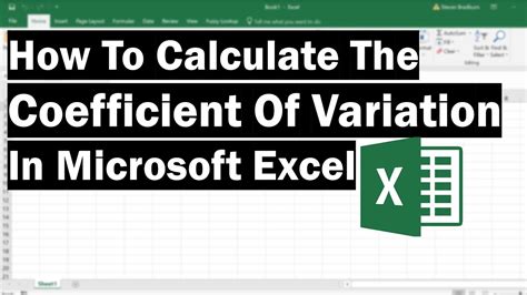 How To Calculate The Coefficient Of Variation (In Excel) - YouTube