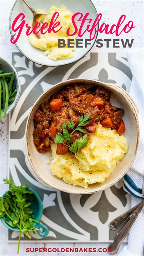 Beef Stifado | Greek Beef Stew - Supergolden Bakes