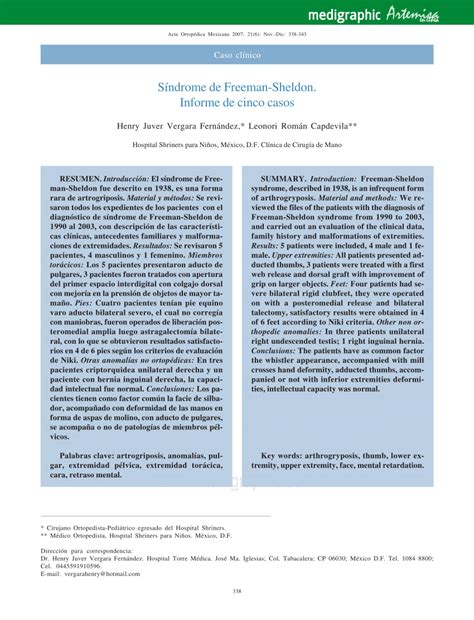 (PDF) [Freeman-Sheldon's syndrome. Report of five cases]