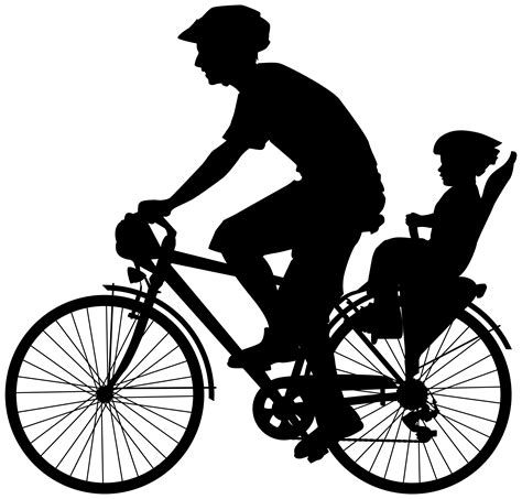 Cycling Bicycle pedal Clip art - Cyclist with Child Silhouette PNG Clip ...