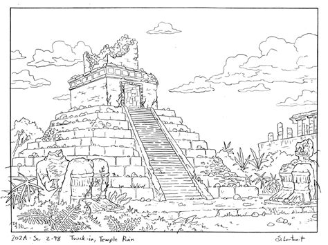 Mayan Temple Drawing at GetDrawings | Free download