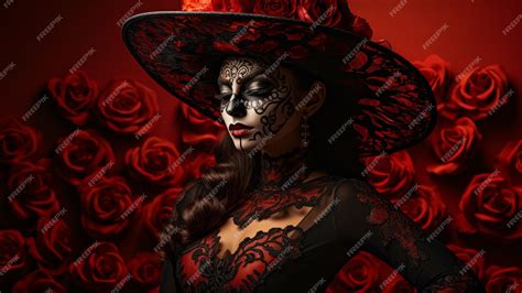 Premium AI Image | Calavera Catrina Portrait of a woman with sugar ...