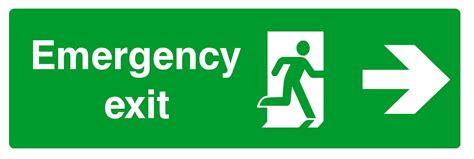 Emergency Exit Sign Right Arrow