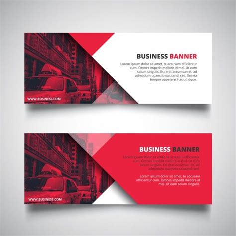 Free Vector | Red banners for business | Banner design inspiration ...