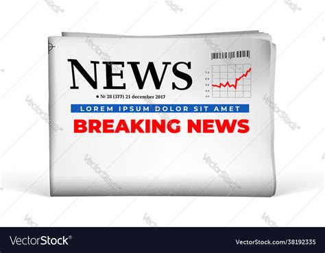 Blank newspaper with breaking news headline Vector Image