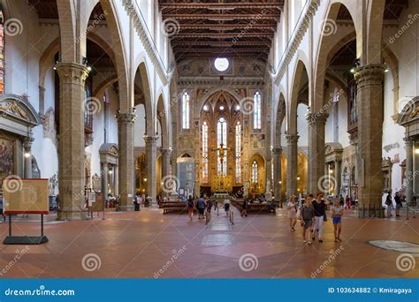 Interior of the Basilica of Santa Croce in Florence Editorial ...