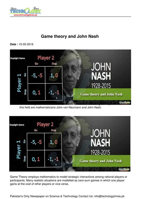 (PDF) Game theory and John Nash