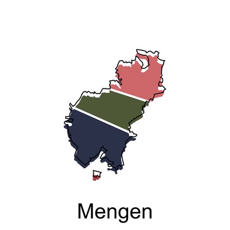 Mengen City of Germany map vector illustration, vector template with ...