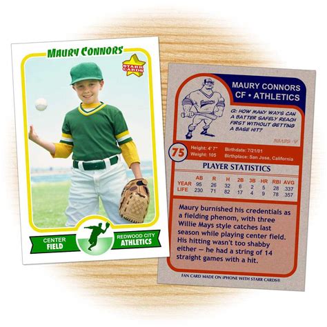 Baseball Card Stats Template