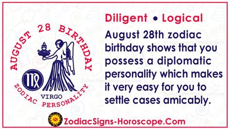 August 28 Zodiac (Virgo) Horoscope Birthday Personality and Lucky ...