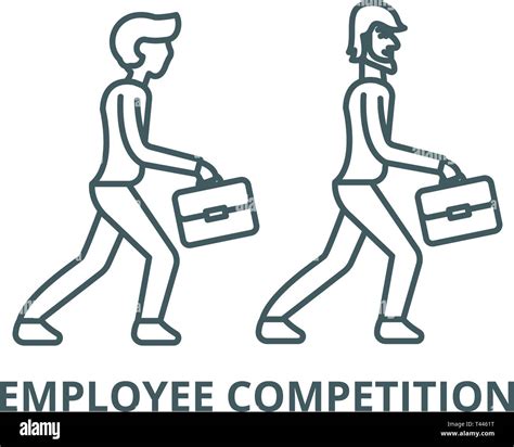 Employee competition line icon, vector. Employee competition outline ...