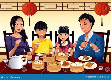 Family At Restaurant Clipart