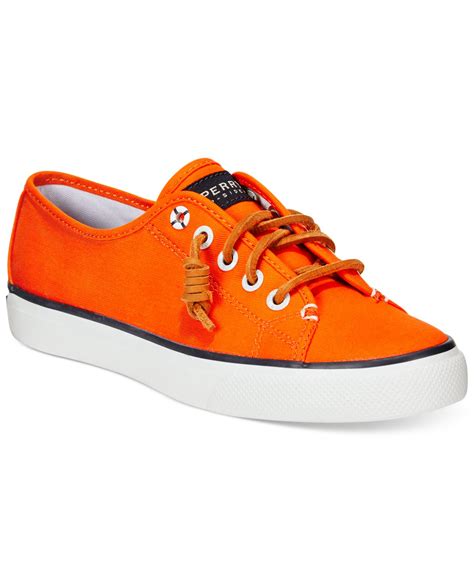 Sperry Top-Sider Women's Seacoast Canvas Sneakers in Orange | Lyst