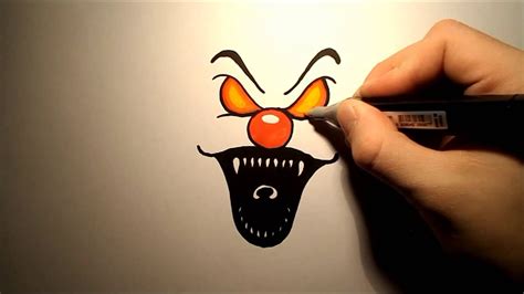 2002020 | Scary things to draw, Evil clowns, Drawing for beginners