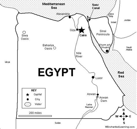 Map of Egypt Coloring Page - Free Printable Coloring Pages for Kids