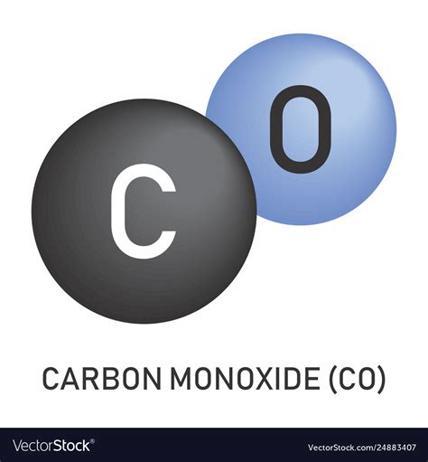 Carbon monoxide molecular formula Royalty Free Vector Image