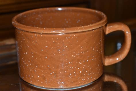 STARBUCKS Burnt Orange Brown Short Speckled Coffee Tea Mug Cup ...