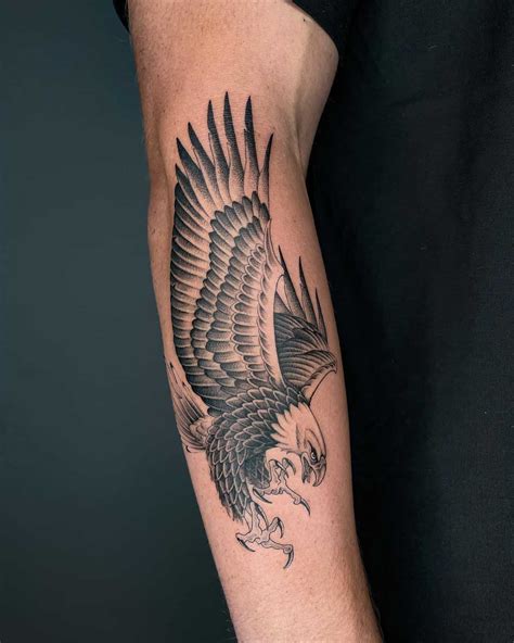 Traditional Eagle Forearm Tattoo