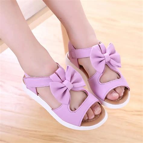 Summer Kids Children Sandals Fashion Bowknot Girls Flat Pricness Shoes ...