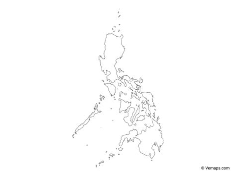 Outline Map of Philippines | Free Vector Maps