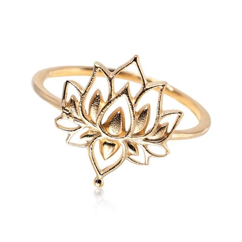 Gold Lotus Ring Gold Flower Ring Lotus Fashion Ring - Etsy