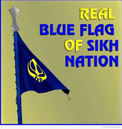 Real Blue Flag Of Sikh Nation - DesiComments.com