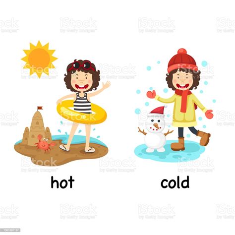 Opposite Words Hot And Cold Stock Illustration - Download Image Now ...