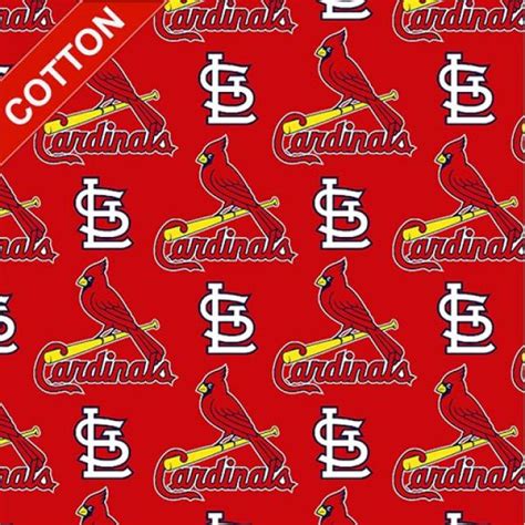 St. Louis Cardinals Allovers Cotton Fabric - MLB Cotton Fabric By The Yard